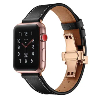 Strap for Apple Watch 5 band 44mm 40mm Iwatch 42mm 38mm Genuine Leather Stainless Steel Watchband Bracelet for series 5 4 3 2 1