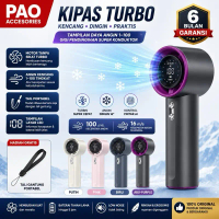 PAO Kipas Angin Mini Portable Hight Speed 100 Gear Wind Kipas Angin Digital Display Adjustable Turbo