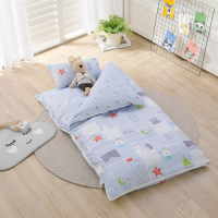 【IN HOUSE】晚安熊熊-100%精梳棉200織紗-兒童睡袋(藍)