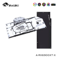 Bykski Watercooler For AMD Radeon RX6900XT 6800XT RDNA 2 Graphics Card Block ,Full Cover With Back Plate , A-RX6900XT-X
