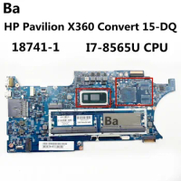 For HP Pavilion X360 Convert 15-DQ Laptop Motherboard SRFFW I7-8565U CPU 18741-1