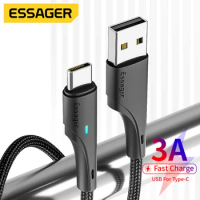 Essager USB Type C Cable 3A Fast Charge Mobile Phones Charging Cord For Xiaomi 12 Redmi Note 11 10 Pro Samsung Oneplus Data Wire