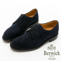 【GEORGE 喬治皮鞋】Berwick 西班牙進口-固特異素面麂皮綁帶紳士鞋 - 藍 235011KM-70