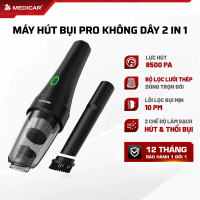 Máy hút bụi không dây Medicar - Lực hút cực mạnh 8500PA, Kết hợp đầu thổi bụi