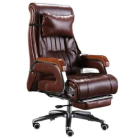 Kanbani Cowhide Boss Executive Business Office Chair Reclining Massage Comfortable Sedentary Chair Free Shipping