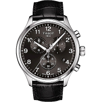 TISSOT 天梭 官方授權 韻馳系列 Chrono XL計時手錶 送禮推薦-灰x黑/45mm T1166171605700