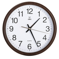 8843木紋掛鐘現代簡約時尚辦公家用鐘表墻面14英寸圓形掛鐘「限時特惠」