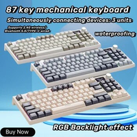 Attack Shark 87 Key Mechanical Keyboard, Rgb Led, Keyboard With Five-layer Padding&amp;knob, Bluetooth/2.4ghz/usb-c Waterproofing