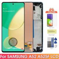 AMOLED A52 Screen for Samsung Galaxy A52 A525F 525F/DS Lcd Display Touch Screen with Frame Digitizer Assembly for Samsung A52 4G