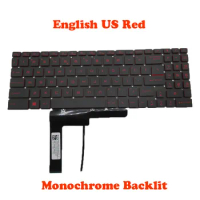 US UK BG BLaptop Red Backlit Keyboard For MSI Katana 17-B11U Katana 17 B11UCX United States US Bulgaria BG Monochrome Backlit