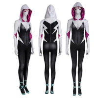 Into the Spider Verse Gwen COS Stacy Cosplay Costume Jumpsuit Outfits Superhero Fantasia Halloween Carnival Party Role Clothes