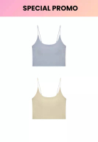 Kiss & Tell 2 Pack Premium Alaia Seamless Ice Silk Bralette Inner Top in Grey and Nude
