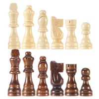 Wood Chessmen 2.2inch King Figures Chess Board Game Wooden Chess Pieces Tournament Staunton Pawns Backgammon Pieces Kids Gift