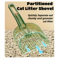 Large Cat Litter Shovel Partitioned Sectional Scoop 2-in-1 Cat Supplies Separate Out Chunky Granular Ore Bentonite Tofu Sand