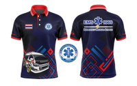 EMS โลโก้บริการการแพทย์ฉุกเฉินในประเทศไทยพิมพ์เสื้อโปโลทุกเพศแฟชั่นลำลองชุดทำงานสวยเสื้อผ้ากลุ่มเสื้