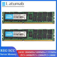 Latumab Memoria RAM DDR3 16GB 32GB 64GB 1866 1333 1600MHz Server Memory PC3-14900 12800 10600 240Pin REG ECC Registered Memory