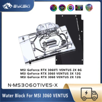 Bykski 3060 GPU Block For MSI RTX 3060 Ti VENTUS 2X 8G / 3X 12G, Video Card Water Cooler Custom,Computer GPU Cooling Radiatior