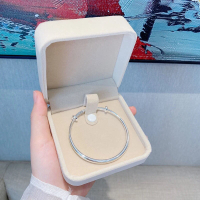 【Ship In 24H】银手环手鐲女純銀不掉色銀 手鏈 999 純銀 Minimalist Bracelet Bracelet With Charm 【1.2万次回购】S999纯银手镯女铃铛光面足银