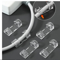 20 ชิ้น สายไฟ/สายเคเบิล แบบแท่ง (Stick Wire) คลิปหนีบ/กิ๊บหนีบ สำหรับจัดระเบียบโต๊ะและผนัง ใช้กับสาย