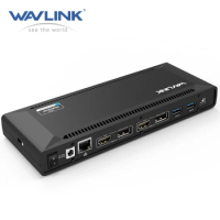 Wavlink Universal Docking Station With Power Delivery Displaylink Dual 4K Single 5K Two USB-C Ports For Windows &amp; Mac OS