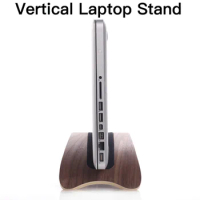 Wooden Vertical Desktop Laptop Stand for Apple Macbook Pro Air 2024 M3 M2 15 14 16 inch Pro 13 Holder Base Bracket Dock