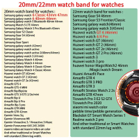 F20mm 22มม. สำหรับ Samsung Galaxy นาฬิกา5/6/4/3/46มม. /Active 2 /Gear S3 Frontier/sport สร้อยข้อมือซิลิโคน Huawei GT 4/3/2/2E Strapmkp