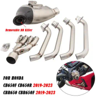 Full Exhaust System For HONDA CB650F CB650R CBR650 CBR65OF 2019-2023 Motorcycle Escape Header Link Pipe Connect Muffler Slip On