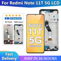 6.6'' Tested For Xiaomi Redmi Note 11T 5G lcd 21091116AI Display Touch Screen Digitizer Assembly For Redmi Note 11T LCD + Frame