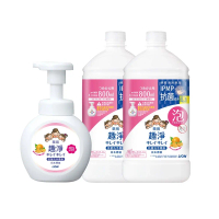 日本獅王LION 趣淨抗菌洗手慕斯 250ml/450ml/800ml 多入組#柑橘250mlx1+800mlx2-柑橘250mlx1+800mlx2