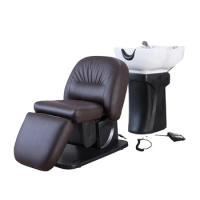 Factory Salon Furniture Synthetic Leather Hair Salon Wash Basin And Chair Shampoo Chair