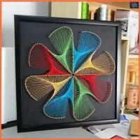 幾何圖形 釘子畫 繞綫畵 diy畫 手工畫 弦絲畫 手作線畫 客廳抽象裝飾 手工壁掛畫 線畫 絲畫 釘線畫 diy掛畫