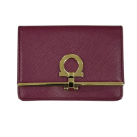 【二手名牌BRAND OFF】Salvatore Ferragamo 費拉格慕 紫色 皮革 名片夾