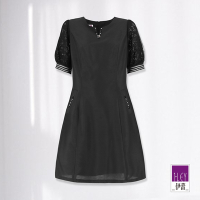 ILEY伊蕾 高雅輕奢蕾絲網紗洋裝(黑色；M-XL)1232017065