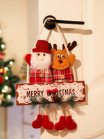 圣誕節裝飾品雪人老人麋鹿門掛吊飾掛件櫥窗室內場景布置掛牌掛飾 交換禮物