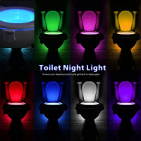 8 Colors Smart Toilet Seat Night Light PIR Motion Sensor Waterproof Toilet Light Backlight For Toilet Bowl Bathroom Washroom
