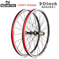 Novatec Bicycle Wheelset 20inch 451 A291SB/F482SB Aluminum alloy Rim 406 V brake 4Bearing 20/24H 7-1