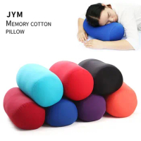 Creative Simple Solid Color Cylinder Memory Foam Roll Neck Pillow Car Pillow Multi-Function Sofa Waist Pillow Home Decoration