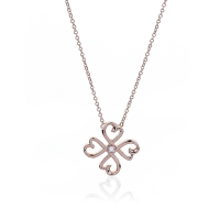 Tiffany&Co. 蒂芙尼 Loving Heart 愛情幸運心鑲鑽石18K玫瑰金項鍊
