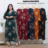 Longdres Lengan Panjang (100rb 3pcs) LD 110 PB 130 Bahan  Kain Rayon kancing Depan Busui dan bumil  