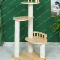 Cat Litter Integrated Solid Wooden Frame Small Ruler Non-Covering Cat Tree Cat Scratch Board Cat Climber Cat Scratch Tree