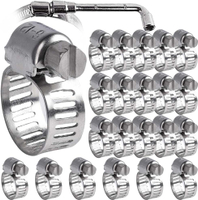 22 Pack Stainless Steel Hose Clamps - Adjustable 1/2" - 3/4" (13-19mm) Worm Gear Hose Clamps with a 