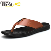 Camel Active 2021 New Sandals Men Summer Breathable Flat Men's Slippers Shoes Beach Casual Leather Man Flip Flops Footwear