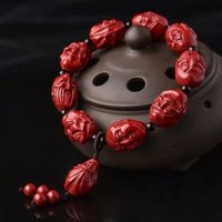 硃砂紫金砂十八羅漢手串轉運平安護身手串現代簡約手鍊紅色工藝品
