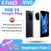 Original Sealed ViVO X Fold3 Foldable Phone Snapdragon 8 Gen2 50MP Zeiss Super telephoto NFC 5500 mAh 80W flash charger google