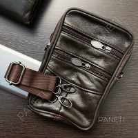 Dompet HP Pinggang & Selendang Kulit Asli Garut || Tas Handphone M-GRT Pria Kulit Waistbag