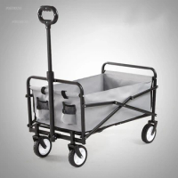Home Garden Carts Outdoor Pull Goods Trolley creative Folding Cart with Wheels Portable Shopping Fishing Trolley Camping Wagon