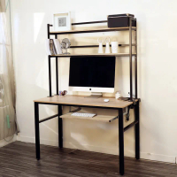 【BuyJM】低甲醛漂流木120公分層架式單鍵盤附插座工作桌/電腦桌(書桌)