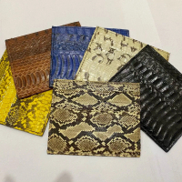 Dompet kartu kulit ular asli pria wanit simple kecil mini card holder Uang