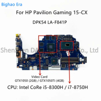 DPK54 LA-F841P For HP Pavilion Gaming 15-CX Laptop Motherboard With i5-8300H i7-8750H CPU GTX1050 GTX1050Ti 2/4GB-GPU L20302-601