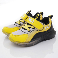 FILA頂級童鞋-果凍電燈運動鞋款-852W黑黃(中小童段)